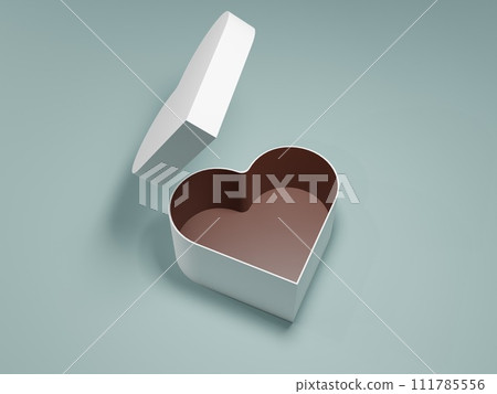 white heart shaped box open white heart shaped box open 111785556