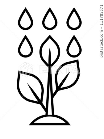 Watering grown sprout. Agricultural, cultivation and planting illustration. Watering grown sprout. Agricultural, cultivation and planting illustration. 111785571