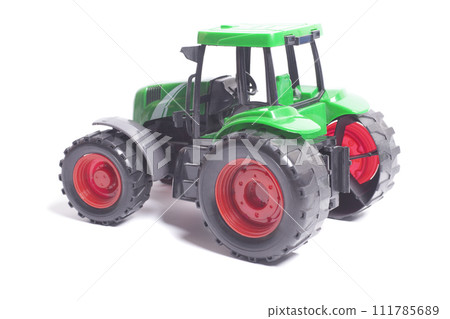 radio-controlled tractor toy isolated on white background radio-controlled tractor toy isolated on white background 111785689
