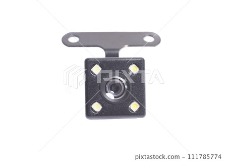 car rear view camera for parking assistance isolated on white background. 111785774