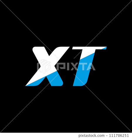 XT letter logo design on black background. XT creative initials letter logo concept. XT icon design. XT white and blue letter icon design on black background. X T XT letter logo design on black background. XT creative initials letter logo concept. XT icon design. XT white and blue letter icon design on black background. X T 111786251
