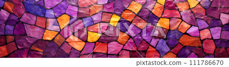 Abstract mosaic banner from multi-colored elements. Generative Ai. Abstract mosaic banner from multi-colored elements. Generative Ai. 111786670