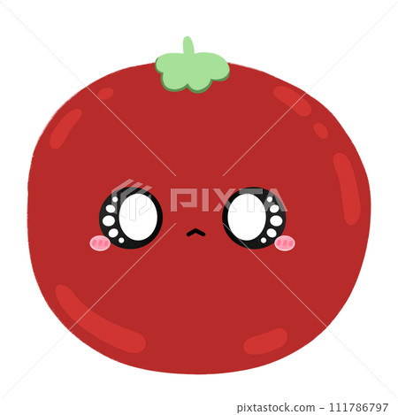 Cute Tomato Mascot Character Kawaii Cartoon illustration Cute Tomato Kawaii Tomato Happy Tomato Emoji Happy Fruit Happy Vegetable 111786797