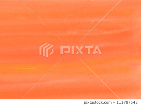 Bright orange watercolor background material with paper texture 111787548
