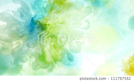 水彩抽象影像，漂浮的水就像搖曳的花朵。 111787582