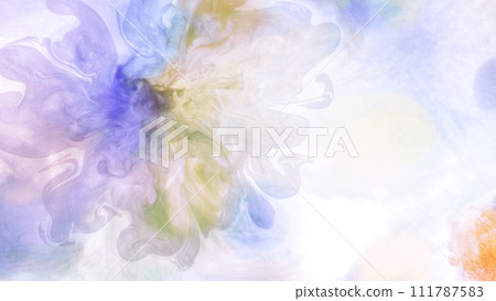 一幅柔和的水彩抽象畫，給人一種柔和的印象。溫柔的紫色世界。 111787583