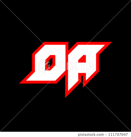 DA logo design, initial DA letter design with sci-fi style. DA logo for game, esport, Technology, Digital, Community or Business. D A sport modern Italic alphabet font. Typography urban style fonts. 111787697