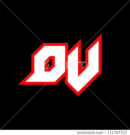 DV logo design, initial DV letter design with sci-fi style. DV logo for game, esport, Technology, Digital, Community or Business. D V sport modern Italic alphabet font. Typography urban style fonts. 111787723