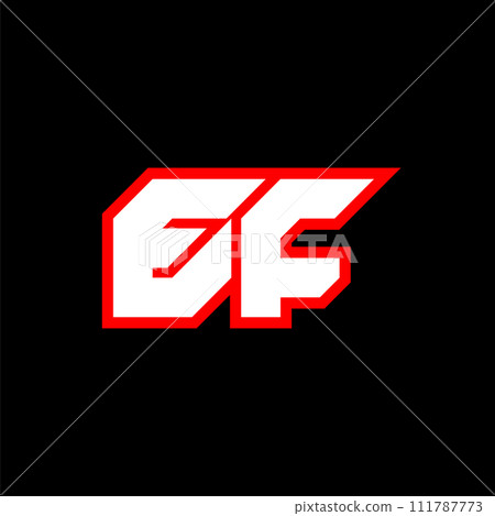 EF logo design, initial EF letter design with sci-fi style. EF logo for game, esport, Technology, Digital, Community or Business. E F sport modern Italic alphabet font. Typography urban style fonts. 111787773