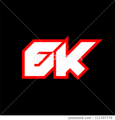 EK logo design, initial EK letter design with sci-fi style. EK logo for game, esport, Technology, Digital, Community or Business. E K sport modern Italic alphabet font. Typography urban style fonts. 111787779