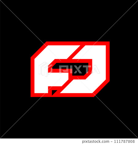FJ logo design, initial FJ letter design with sci-fi style. FJ logo for game, esport, Technology, Digital, Community or Business. F J sport modern Italic alphabet font. Typography urban style fonts. 111787808