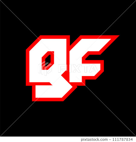 GF logo design, initial GF letter design with sci-fi style. GF logo for game, esport, Technology, Digital, Community or Business. G F sport modern Italic alphabet font. Typography urban style fonts. 111787834