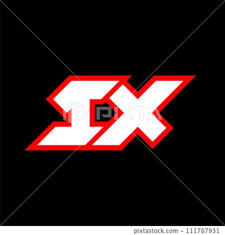 IX logo design, initial IX letter design with sci-fi style. IX logo for game, esport, Technology, Digital, Community or Business. I X sport modern Italic alphabet font. Typography urban style fonts. 111787931