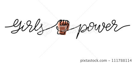 Monoline hand drawn feministic concept lettering. Perfect design for greeting cards, posters, T-shirts, banners, print invitations. Monoline lettering. Modern calligraphy text. Hand lettering quote. Monoline hand drawn feministic concept lettering. Perfect design for greeting cards, posters, T-shirts, banners, print invitations. Monoline lettering. Modern calligraphy text. Hand lettering quote. 111788114