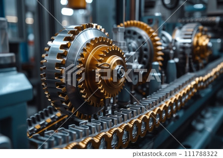 AI-generated content. "Industrial Equipment Parts: Conveyor System in a Manufacturing Facility" 111788322