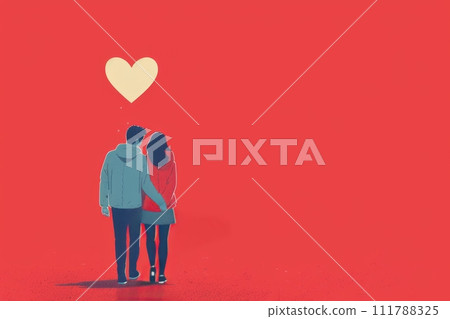AI-generated content. Abstract Love: Watercolor Illustration of a Couple 111788325