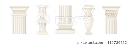 Antique Classic Object and Decorative Element Vector Set Antique Classic Object and Decorative Element Vector Set 111789312