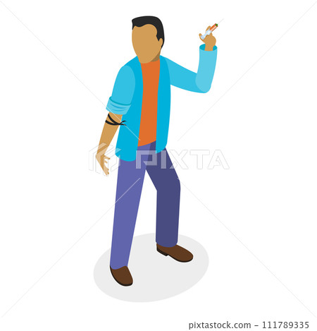 3D Isometric Flat Vector Illustration of Bad Habits. Item 4 111789335