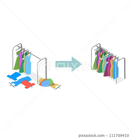 3D Isometric Flat Vector Illustration of Decluttering. Item 1 3D Isometric Flat Vector Illustration of Decluttering. Item 1 111789410