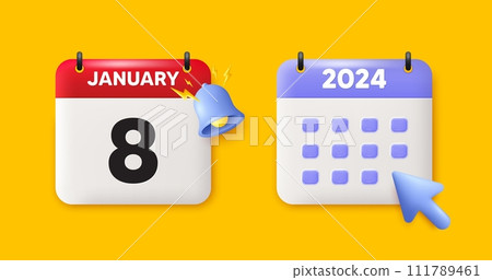 8th day of the month icon. Calendar date 3d icon. Event schedule date. Meeting appointment time. 8th day of January month. Calendar event reminder date. Vector 8th day of the month icon. Calendar date 3d icon. Event schedule date. Meeting appointment time. 8th day of January month. Calendar event reminder date. Vector 111789461