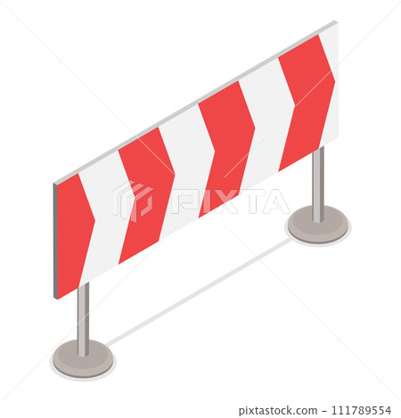 3D Isometric Flat Vector Set of Traffic Road Barriers. Item 4 111789554