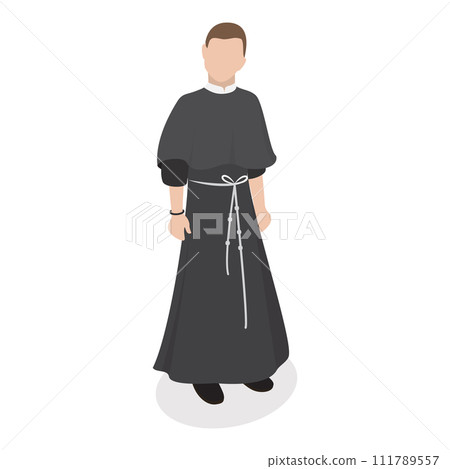 3D Isometric Flat Vector Set of Religious Leaders. Item 3 111789557
