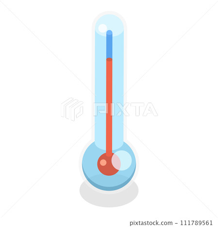 3D Isometric Flat Vector Set of Thermometers. Item 5 111789561