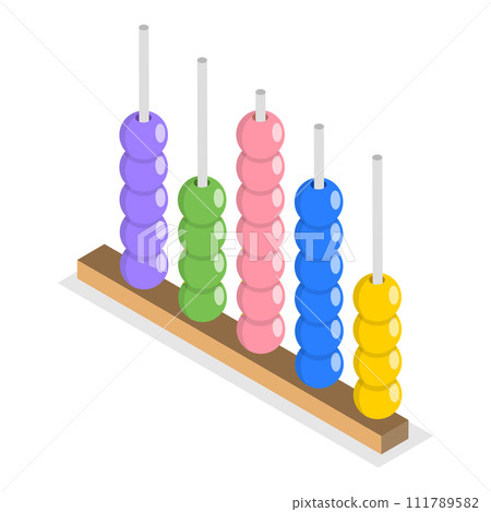 3D Isometric Flat Vector Set of Abacuses. Item 2 3D Isometric Flat Vector Set of Abacuses. Item 2 111789582