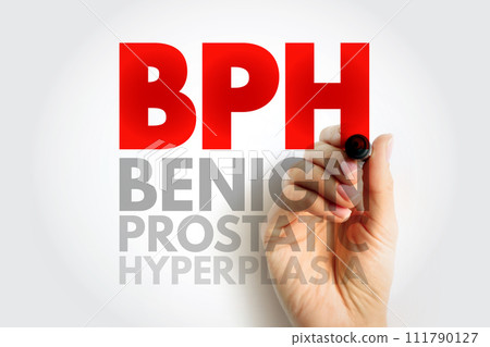 BPH Benign Prostatic Hyperplasia - condition in men in which the prostate gland is enlarged and not cancerous, acronym text concept background 111790127