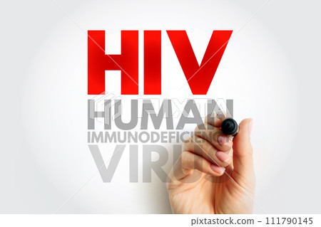HIV Human Immunodeficiency Virus - virus that damages the cells in your immune system and weakens your ability to fight everyday infections and disease, acronym text concept background HIV Human Immunodeficiency Virus - virus that damages the cells in your immune system and weakens your ability to fight everyday infections and disease, acronym text concept background 111790145