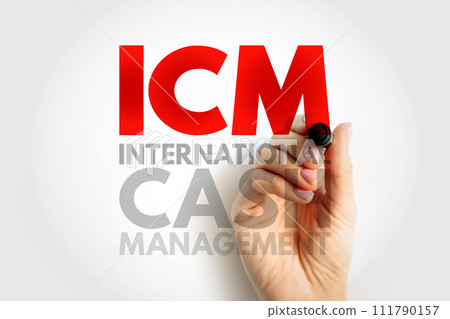 ICM International Cash Management - field that helps smooth the process of moving money between countries, acronym text concept background 111790157