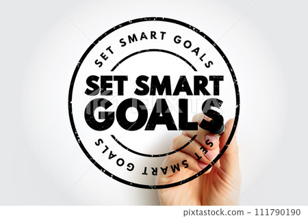Set Smart Goals text stamp, concept background Set Smart Goals text stamp, concept background 111790190