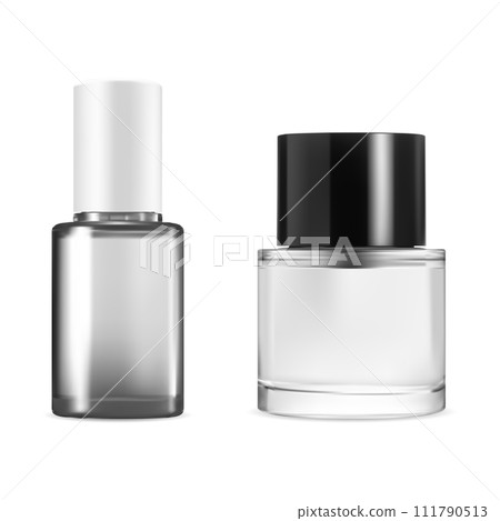 Nail polish glass bottle mock up. Manicure enamel Nail polish glass bottle mock up. Manicure enamel 111790513
