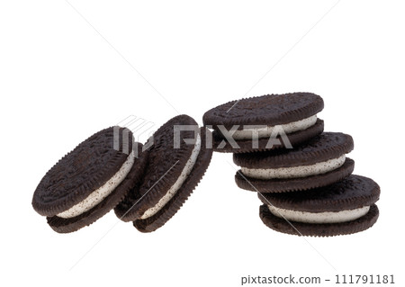 double cookies isolated 111791181
