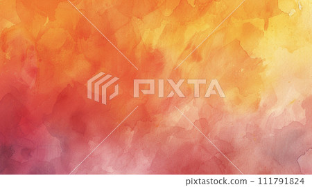 Red and yellow abstract watercolor background AI image 111791824