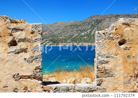 The building on Spinalonga Island, Crete, Greece The building on Spinalonga Island, Crete, Greece 111792374