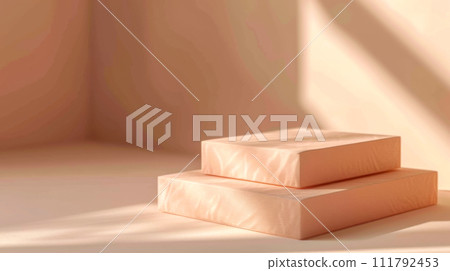 Podium for product presentation. 3d render. Abstract background. Podium for product presentation. 3d render. Abstract background. 111792453