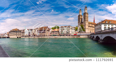 Grossmunster churche in Zurich, Switzerland Grossmunster churche in Zurich, Switzerland 111792691