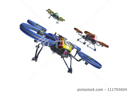 Image of drone race (Drone race: transparent material) 111793604