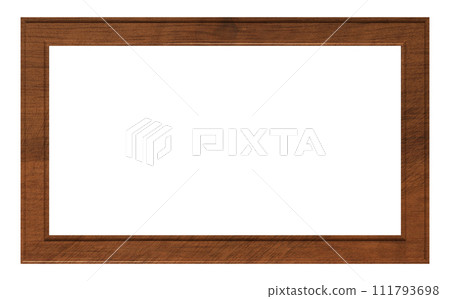Blank  brown wooden frame on isolated background. 111793698