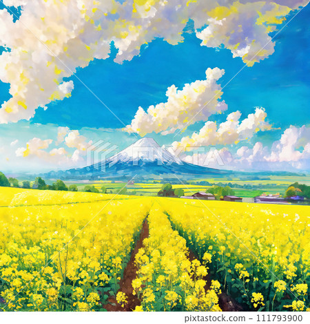 Illustration of a rape field 111793900