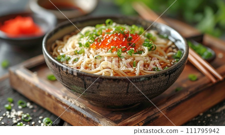 Traditional Japanese soba and udon set meal 111795942