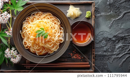 Traditional Japanese soba and udon set meal Traditional Japanese soba and udon set meal 111795944