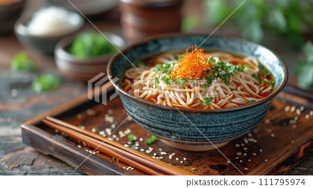 傳統日本蕎麥麵和烏龍麵套餐 111795974