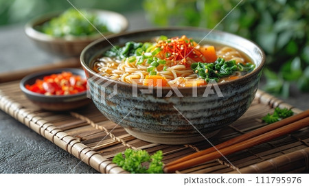 傳統日本蕎麥麵和烏龍麵套餐 111795976