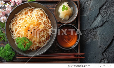 Traditional Japanese soba and udon set meal Traditional Japanese soba and udon set meal 111796008