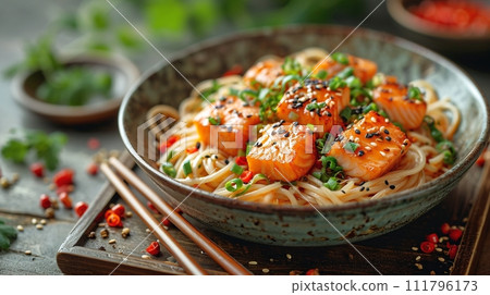 傳統日本蕎麥麵和烏龍麵套餐 傳統日本蕎麥麵和烏龍麵套餐 111796173