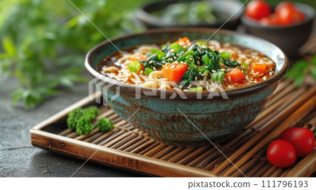 Traditional Japanese soba and udon set meal 111796193