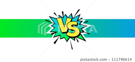 Cartoon comic background. Vs, fight versus. Comics book colorful competition poster with halftone elements. Retro Pop Art style. Vector illustration Cartoon comic background. Vs, fight versus. Comics book colorful competition poster with halftone elements. Retro Pop Art style. Vector illustration 111796614