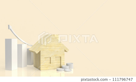 The wood house for property or real estate concept 3d rendering. The wood house for property or real estate concept 3d rendering. 111796747